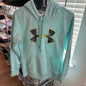Under Armour Light Blue Hoodie with Yellow Logo